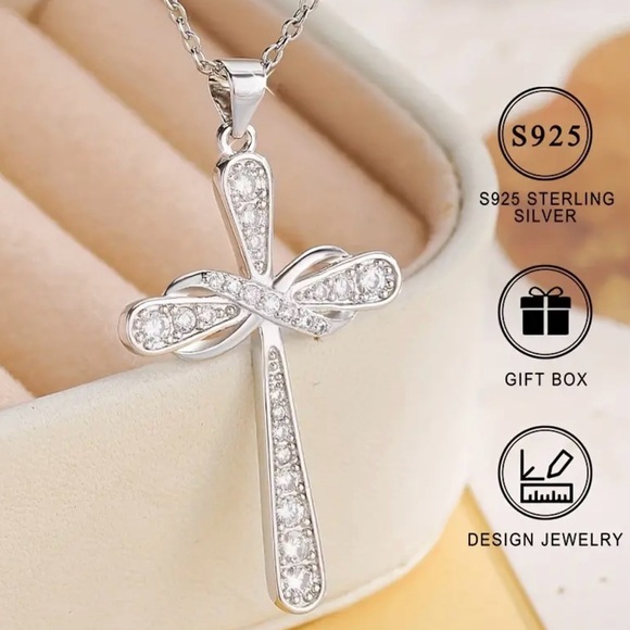 For nblessings4 NEW Elegant 925 Sterling Silver Cross Pendant Necklace - Picture 5 of 5